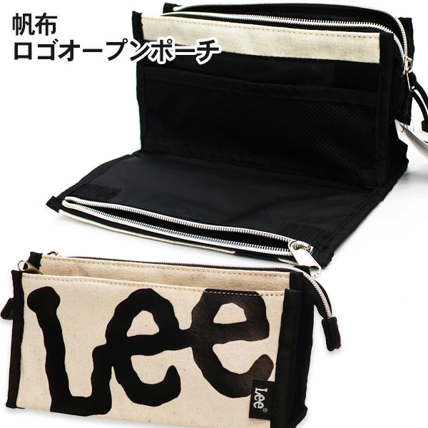 Lee  帆布ロゴオープンポーチ