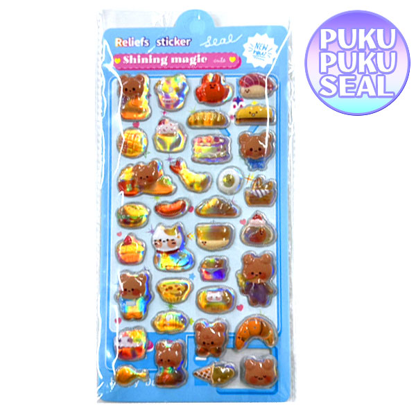 【シールが1つない、台紙の色が違う為値下 120円→98円】訳あり！ガールズ ぷくぷくシール