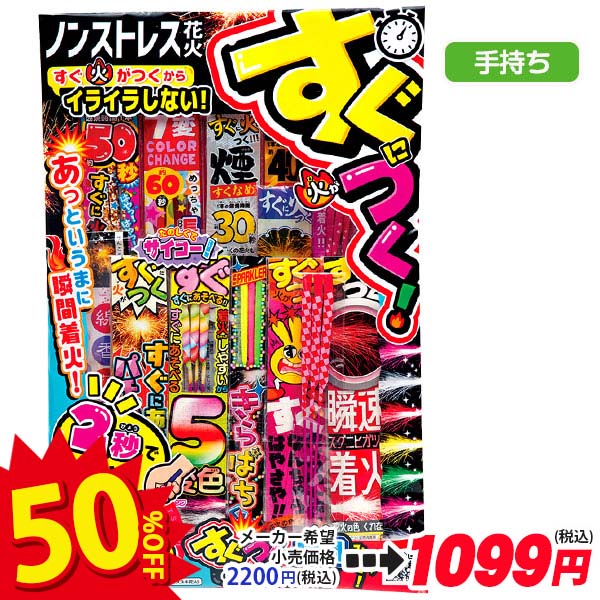 【配達時間指定不可】すぐに火がつく花火セット