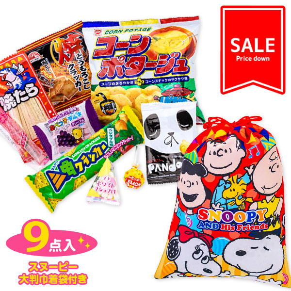 【値下：賞味期限2026/5/31】訳あり！大判巾着袋付お菓子詰合せ スヌーピー